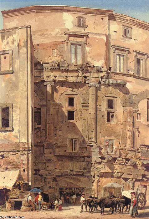 WikiOO.org - Encyclopedia of Fine Arts - Målning, konstverk Thomas Hartley Cromek - The Teatro Marcello, Rome, Italy
