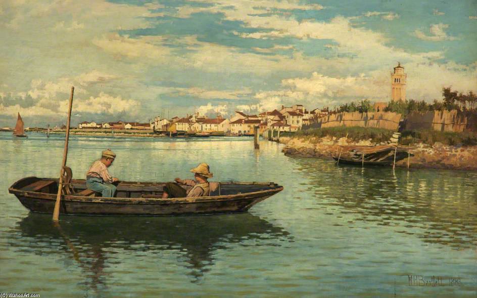 Wikioo.org - The Encyclopedia of Fine Arts - Painting, Artwork by William Henry Bartlett - Fishing Off Chioggia, Venice