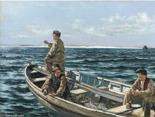 WikiOO.org - 百科事典 - 絵画、アートワーク William Henry Bartlett - 釣り オフ  ザー  海岸  の  アイルランド