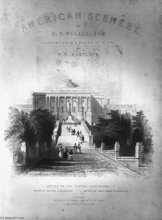 WikiOO.org – 美術百科全書 - 繪畫，作品 William Henry Bartlett - 正门 的 美国 风景