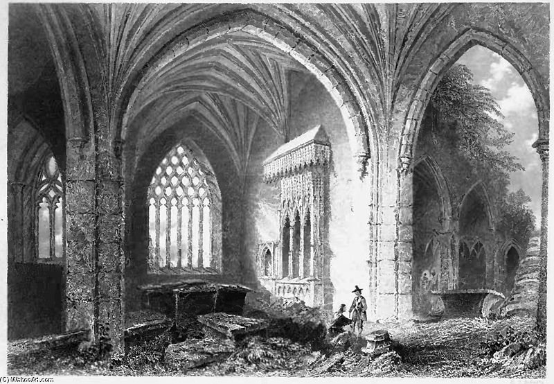 WikiOO.org - Enciclopedia of Fine Arts - Pictura, lucrări de artă William Henry Bartlett - Holy Cross Abbey