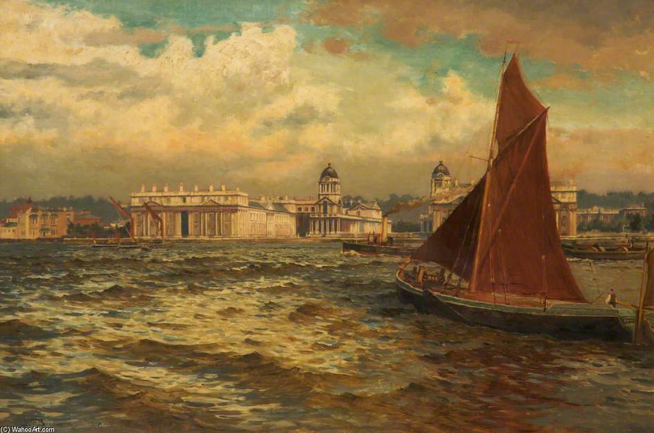 WikiOO.org - אנציקלופדיה לאמנויות יפות - ציור, יצירות אמנות William Henry Bartlett - Off Greenwich, London