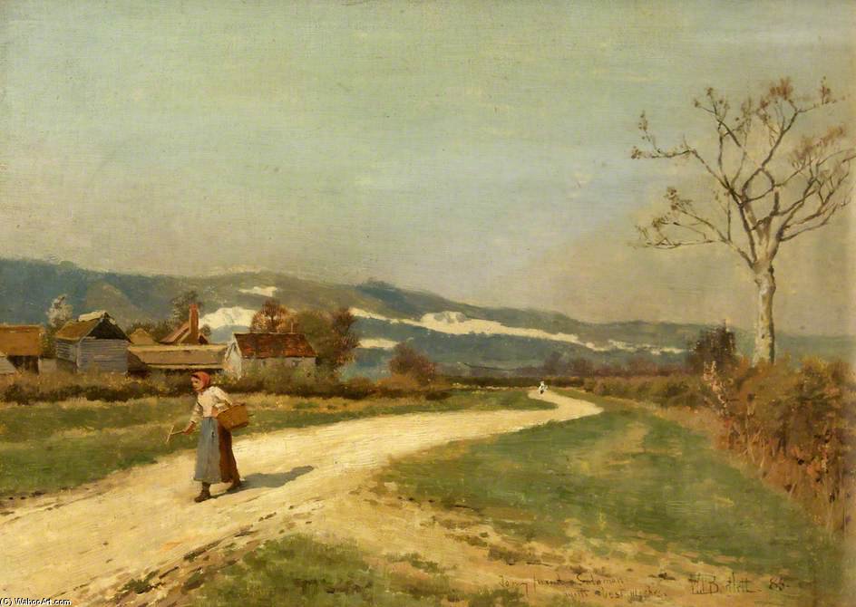 Wikioo.org - The Encyclopedia of Fine Arts - Painting, Artwork by William Henry Bartlett - The Village Road