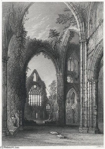 Wikioo.org - The Encyclopedia of Fine Arts - Painting, Artwork by William Henry Bartlett - The Western Window, Tintern
