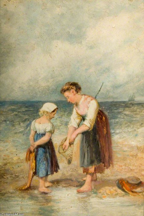 Wikioo.org - The Encyclopedia of Fine Arts - Painting, Artwork by William Knight Keeling - The Young Shrimpers