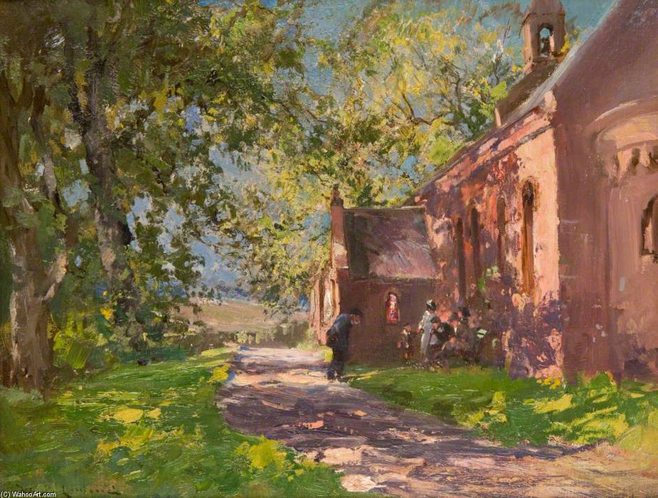 Wikioo.org - The Encyclopedia of Fine Arts - Painting, Artwork by William Mactaggart - Auchmithie Church