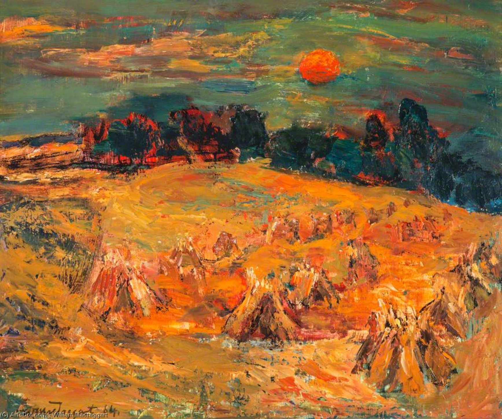 Wikioo.org - The Encyclopedia of Fine Arts - Painting, Artwork by William Mactaggart - Cornfields