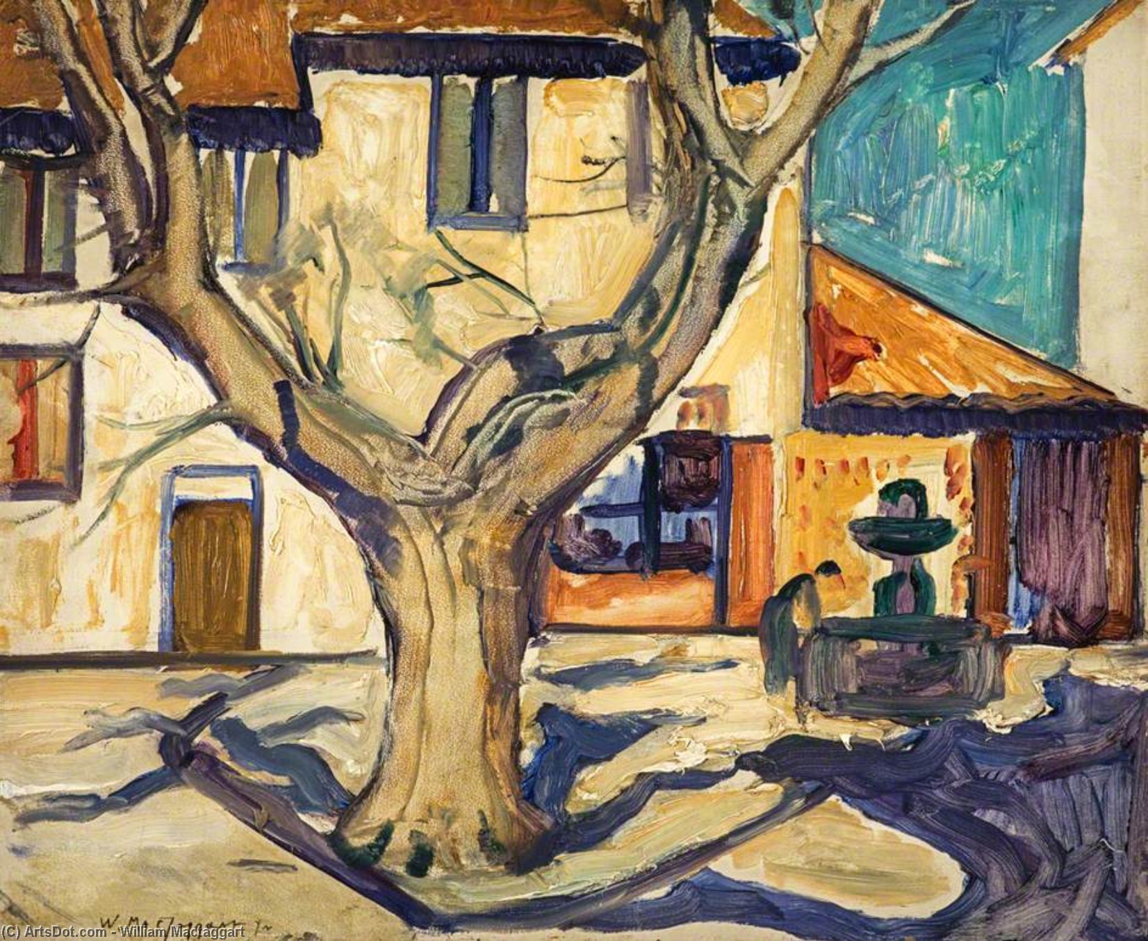 WikiOO.org - Εγκυκλοπαίδεια Καλών Τεχνών - Ζωγραφική, έργα τέχνης William Mactaggart - French Village Square