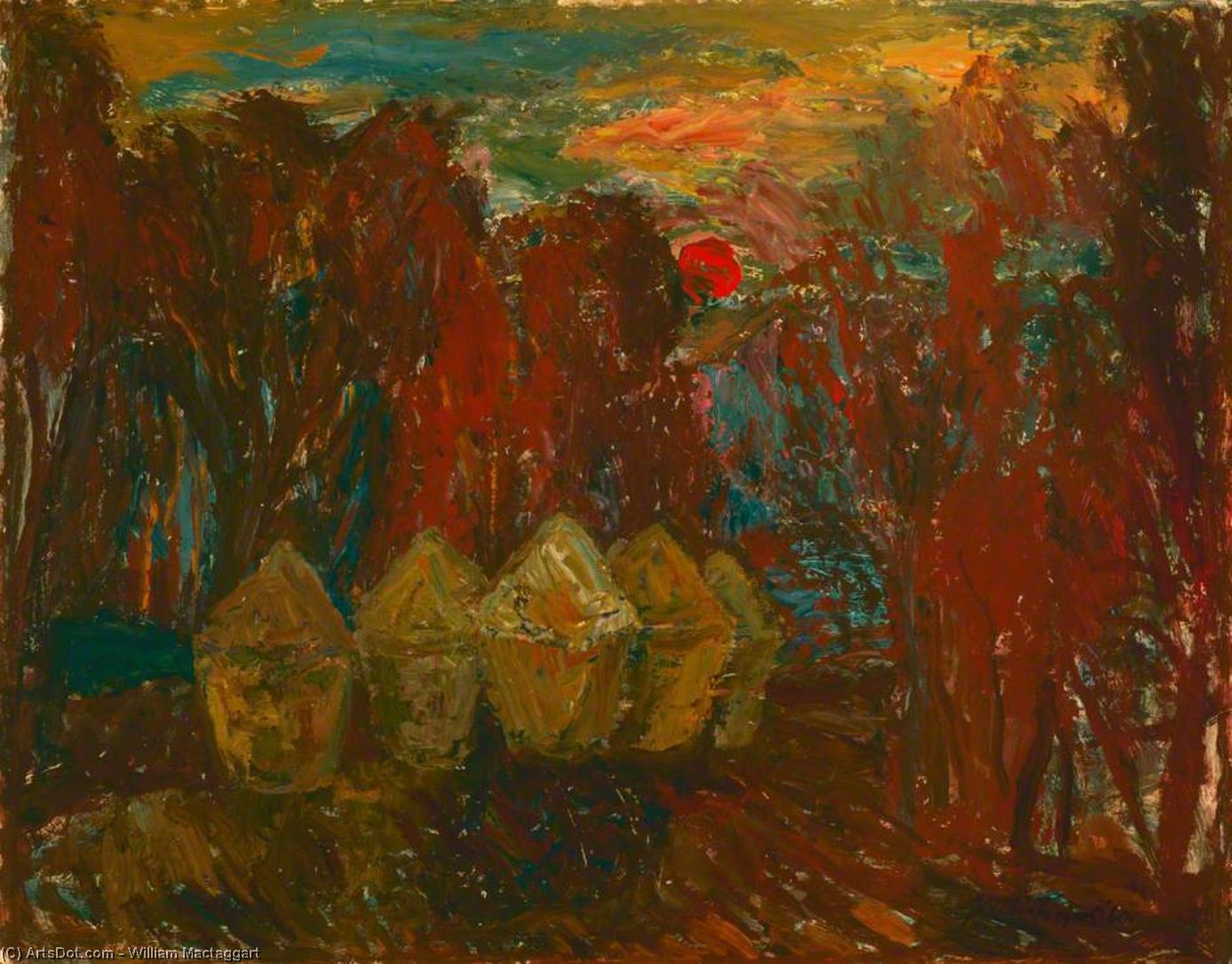 Wikioo.org - The Encyclopedia of Fine Arts - Painting, Artwork by William Mactaggart - Frosty Sunset, Humbie, East Lothian