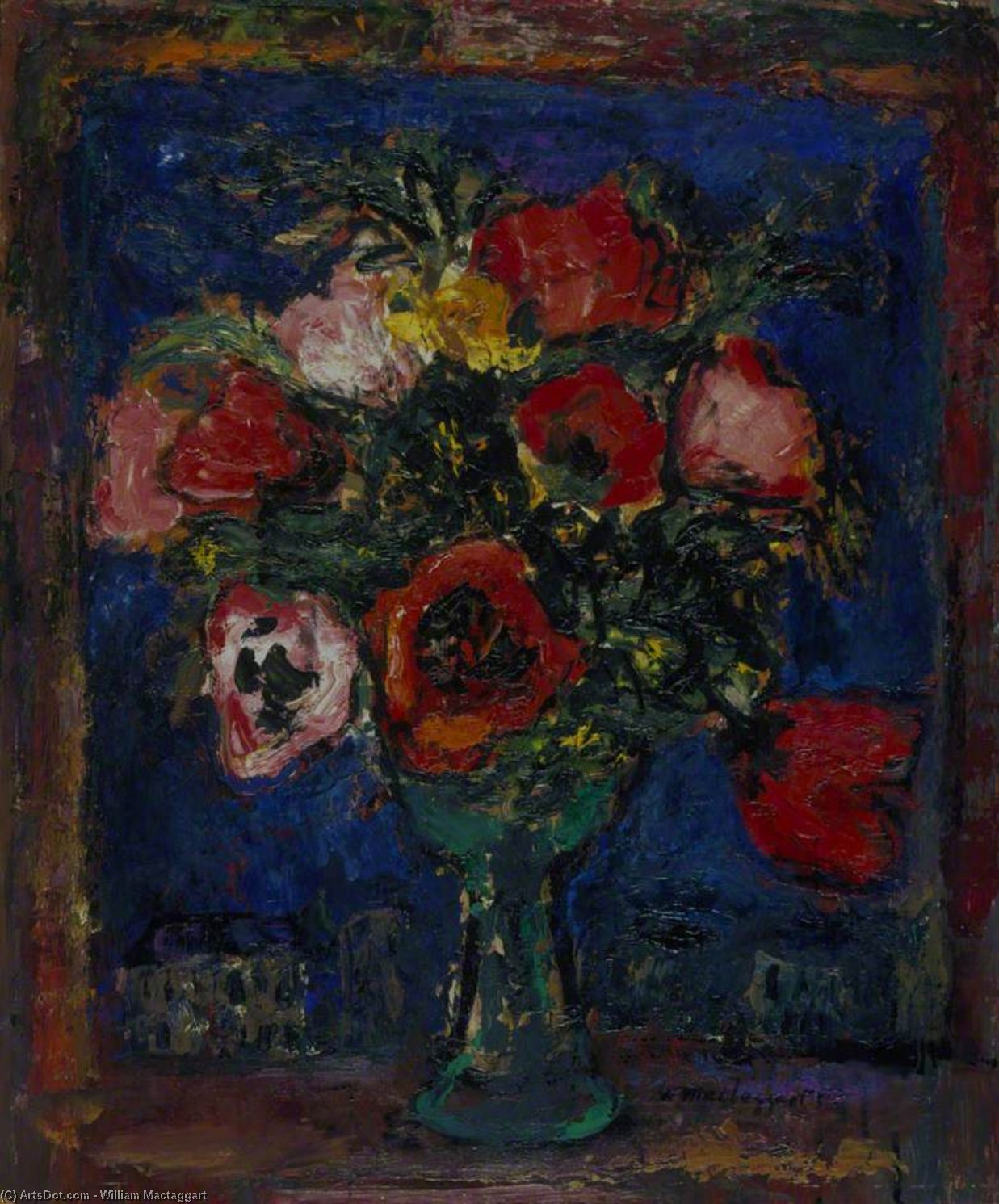 Wikioo.org - The Encyclopedia of Fine Arts - Painting, Artwork by William Mactaggart - Poppies Against The Night Sky