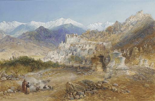 Wikioo.org - The Encyclopedia of Fine Arts - Painting, Artwork by William Simpson - Leh, The Capital Of Tibet