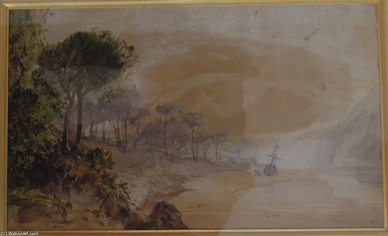 WikiOO.org - Encyclopedia of Fine Arts - Lukisan, Artwork William Wyld - Seaside Ship