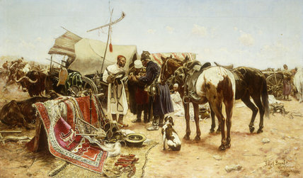 Wikioo.org - The Encyclopedia of Fine Arts - Painting, Artwork by Jozef Brandt - The Oriental Market