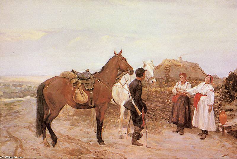Wikioo.org - The Encyclopedia of Fine Arts - Painting, Artwork by Jozef Chelmonski - Zaloty