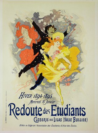 Wikioo.org - The Encyclopedia of Fine Arts - Painting, Artwork by Jules Cheret - Reproduction Of A Poster Advertising A 'redoute Des Etudiants'