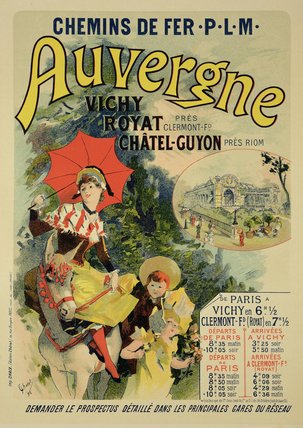 Wikioo.org - The Encyclopedia of Fine Arts - Painting, Artwork by Jules Cheret - Reproduction Of A Poster Advertising The 'auvergne