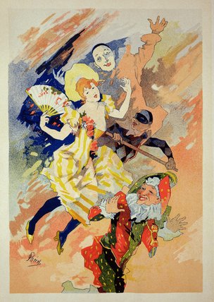 Wikioo.org - The Encyclopedia of Fine Arts - Painting, Artwork by Jules Cheret - Reproduction Of A Poster For A Pantomime