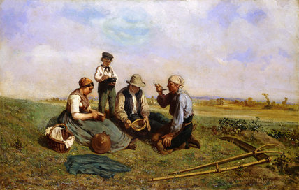 WikiOO.org - Encyclopedia of Fine Arts - Lukisan, Artwork Jules Jacques Veyrassat - The Haymakers' Lunch