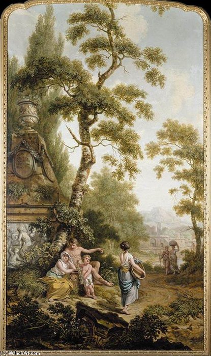 Wikioo.org – L'Enciclopedia delle Belle Arti - Pittura, Opere di Jurriaan Hendrik Andriessen - Arcadian Paesaggio