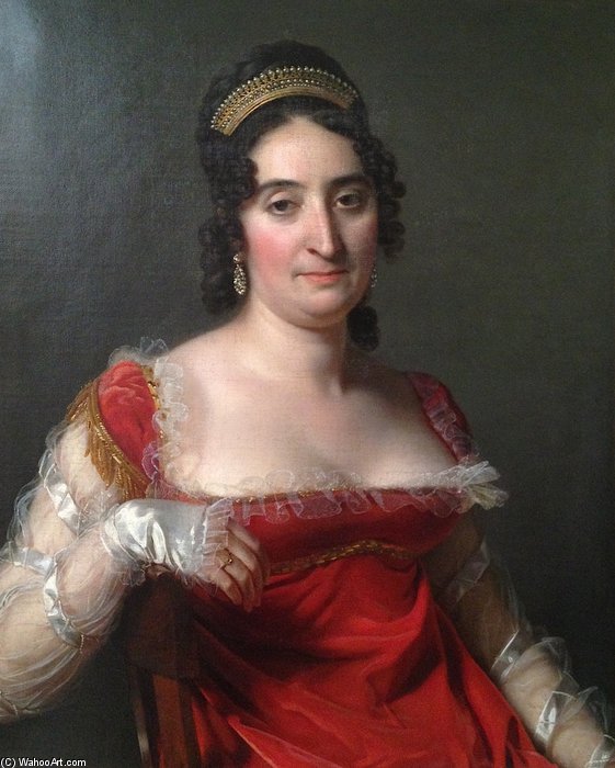 Wikioo.org - The Encyclopedia of Fine Arts - Painting, Artwork by Jérôme Martin Langlois - Portrait Of A Lady