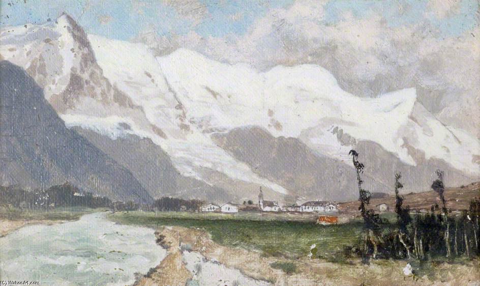 Wikioo.org – L'Enciclopedia delle Belle Arti - Pittura, Opere di Karl Heffner - Chamonix e il Monte Bianco