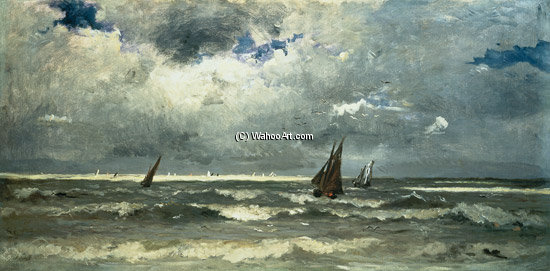 Wikioo.org - The Encyclopedia of Fine Arts - Painting, Artwork by Karl Pierre Daubigny - Seascape