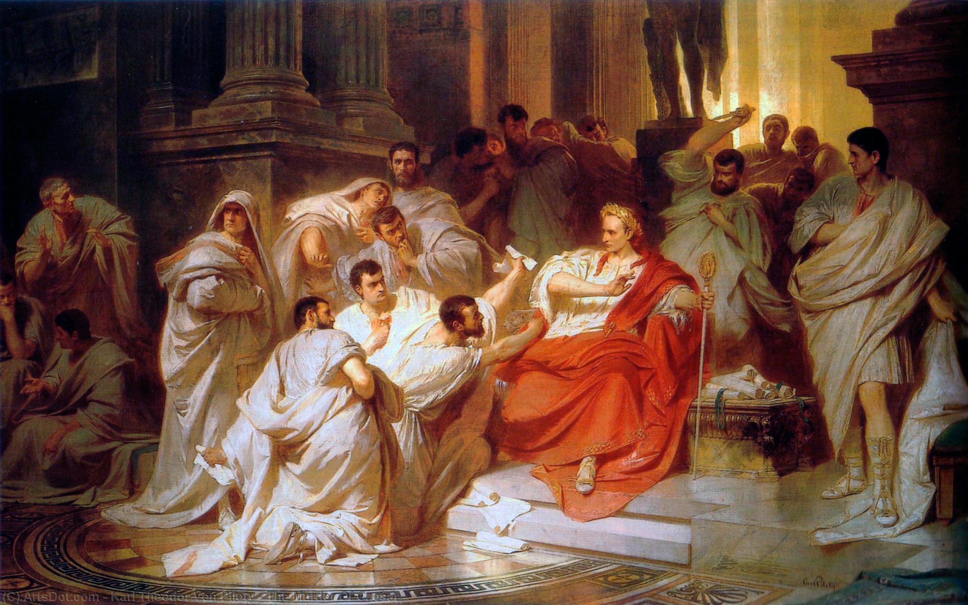 Wikioo.org - The Encyclopedia of Fine Arts - Painting, Artwork by Karl Theodor Von Piloty - The Murder Of Caesar