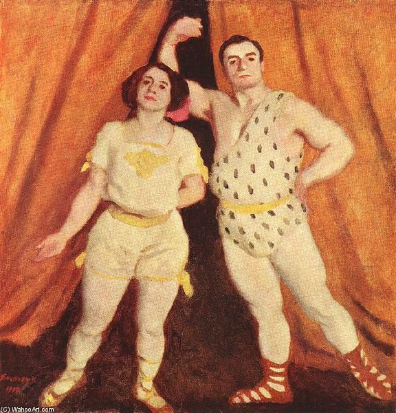 Wikioo.org - The Encyclopedia of Fine Arts - Painting, Artwork by Karoly Ferenczy - Acrobats -
