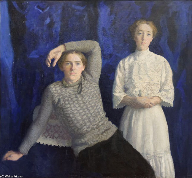 WikiOO.org - Encyclopedia of Fine Arts - Lukisan, Artwork Karoly Ferenczy - Double Portrait