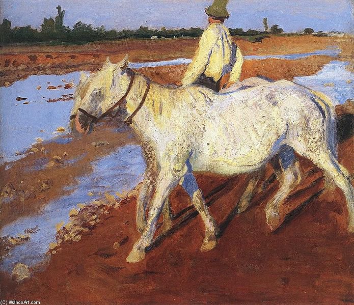 Wikioo.org - The Encyclopedia of Fine Arts - Painting, Artwork by Karoly Ferenczy - Horses
