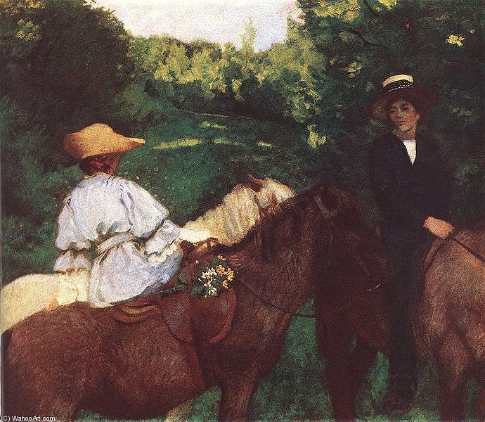Wikioo.org – L'Enciclopedia delle Belle Arti - Pittura, Opere di Karoly Ferenczy - Equitazione Bambini