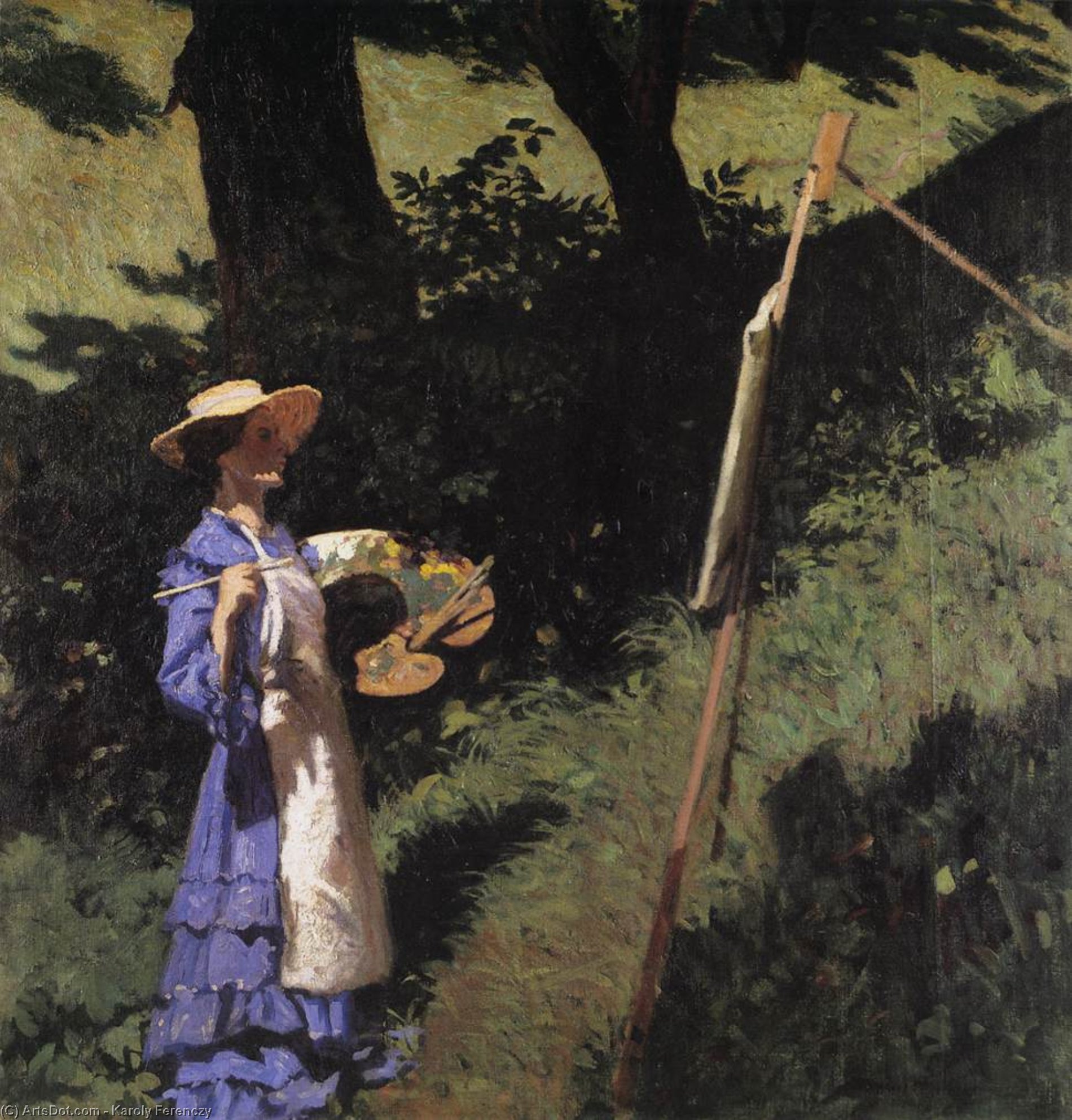 Wikioo.org - Bách khoa toàn thư về mỹ thuật - Vẽ tranh, Tác phẩm nghệ thuật Karoly Ferenczy - The Woman Painter -
