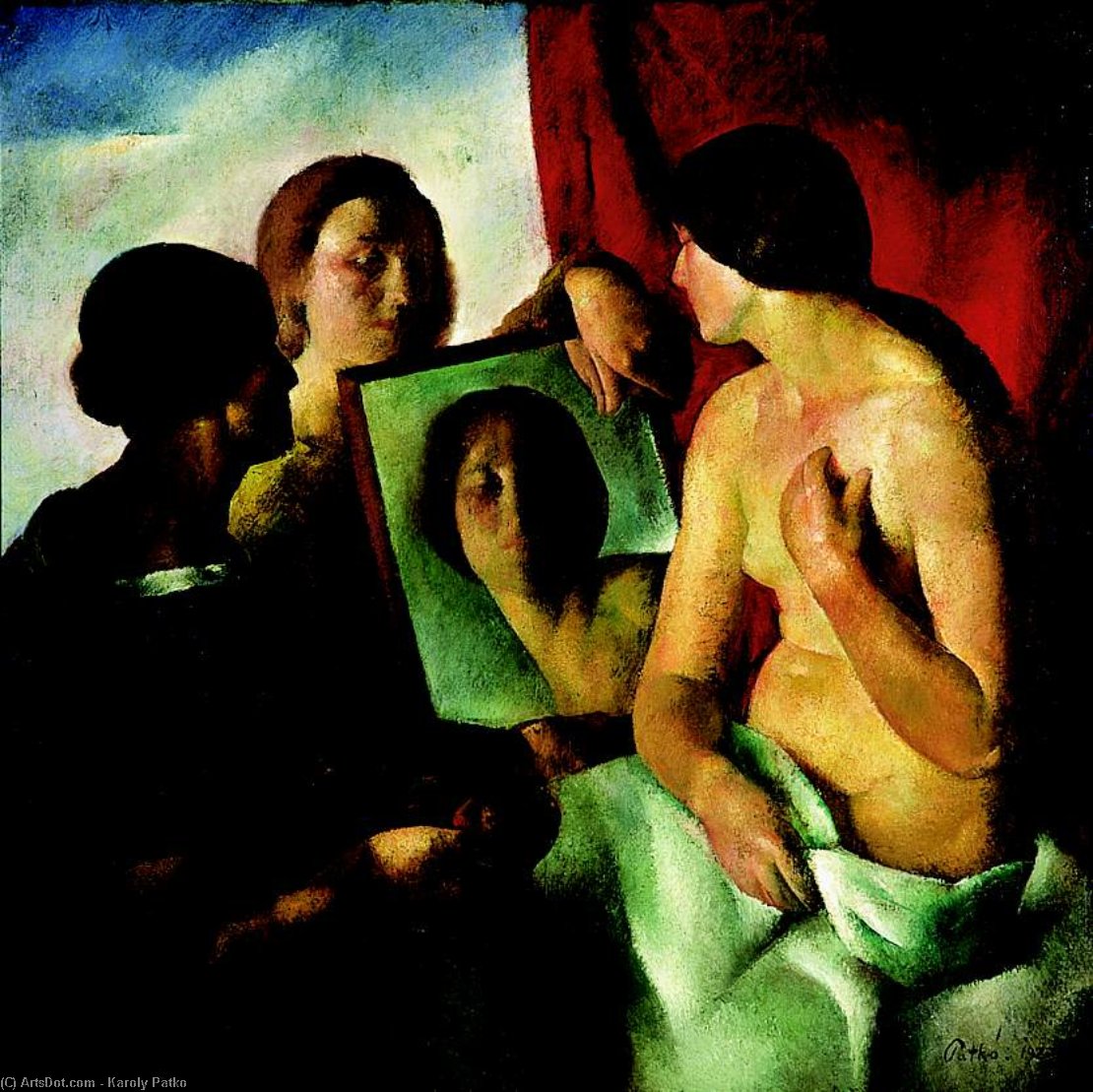 WikiOO.org - Güzel Sanatlar Ansiklopedisi - Resim, Resimler Karoly Patko - In Front Of The Mirror -