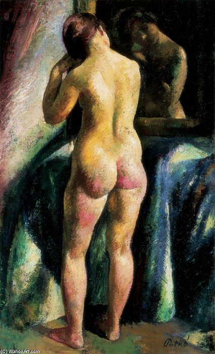 Wikioo.org – La Enciclopedia de las Bellas Artes - Pintura, Obras de arte de Karoly Patko - enfrente de el espejo