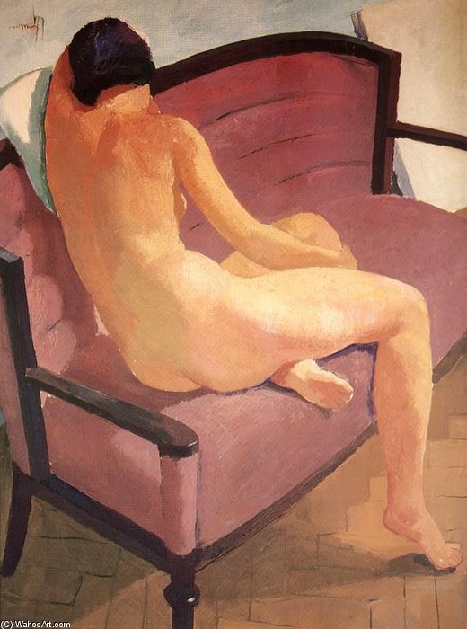 WikiOO.org - Εγκυκλοπαίδεια Καλών Τεχνών - Ζωγραφική, έργα τέχνης Karoly Patko - Sitting Nude