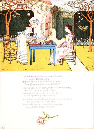 Wikioo.org - The Encyclopedia of Fine Arts - Painting, Artwork by Kate Greenaway - A Children's Tea Party