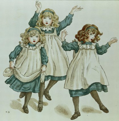 Wikioo.org - The Encyclopedia of Fine Arts - Painting, Artwork by Kate Greenaway - The Strains Of Polly Flinders