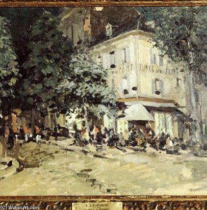 Wikioo.org - The Encyclopedia of Fine Arts - Painting, Artwork by Konstantin Alekseyevich Korovin - A Street In Vichy
