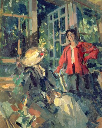 Wikioo.org – La Enciclopedia de las Bellas Artes - Pintura, Obras de arte de Konstantin Alekseyevich Korovin - en el ventana