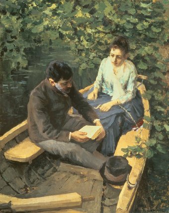 Wikioo.org – L'Encyclopédie des Beaux Arts - Peinture, Oeuvre de Konstantin Alekseyevich Korovin - dans le bateau