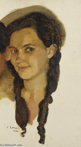 Wikioo.org - The Encyclopedia of Fine Arts - Painting, Artwork by Konstantin Somov - Double Portrait Of V. Budanova-uspenskaya