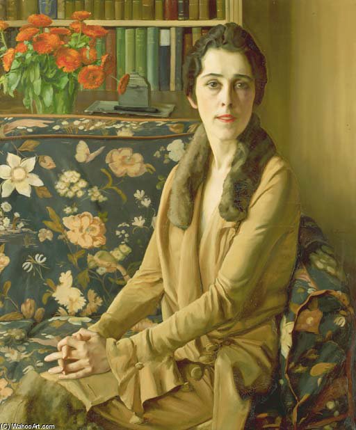 Wikioo.org - The Encyclopedia of Fine Arts - Painting, Artwork by Konstantin Somov - Portrait Of Mrs. Louise Morgan