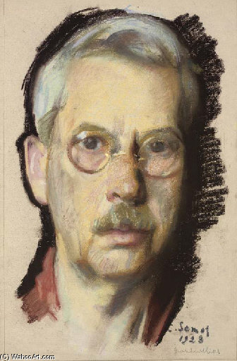 Wikioo.org - The Encyclopedia of Fine Arts - Painting, Artwork by Konstantin Somov - Self Portrait With Pince-nez
