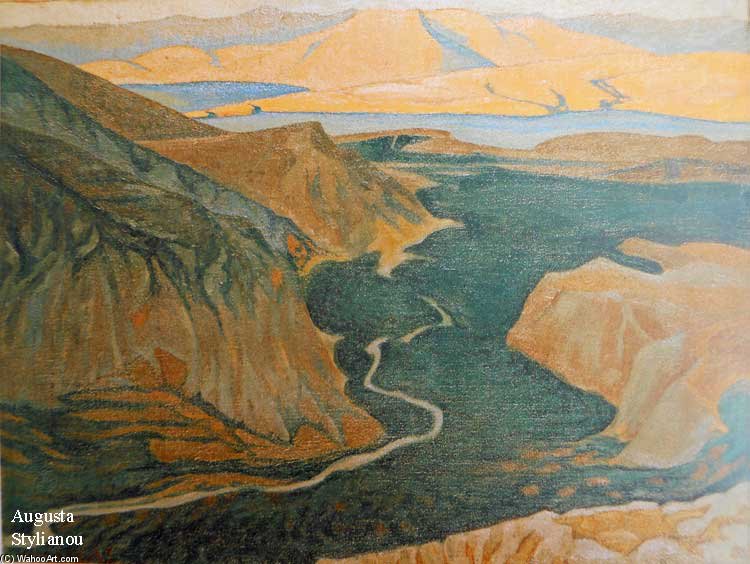 WikiOO.org - Encyclopedia of Fine Arts - Målning, konstverk Konstantinos Maleas - Landscape Of Delphi, Plain Of Itea