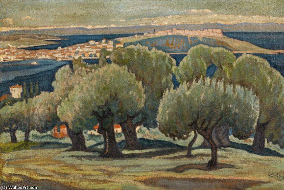 WikiOO.org - 백과 사전 - 회화, 삽화 Konstantinos Maleas - Olive Trees