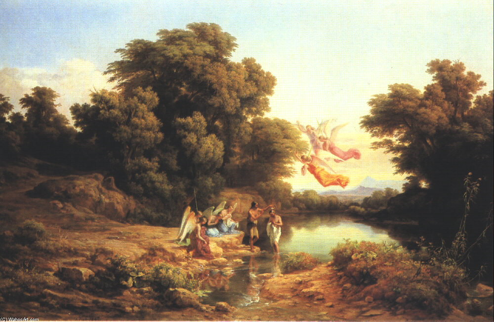 Wikioo.org - The Encyclopedia of Fine Arts - Painting, Artwork by Karoly Marko The Elder - Baptism Of Christ In The River Jordan