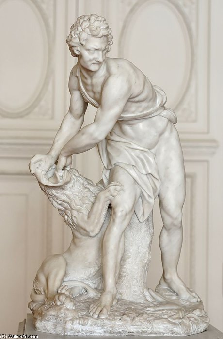 Wikioo.org – L'Encyclopédie des Beaux Arts - Peinture, Oeuvre de Laurent Delvaux - Samson et le lion