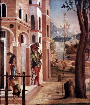WikiOO.org - Encyclopedia of Fine Arts - Schilderen, Artwork Lazzaro Bastiani - Palace With Guards