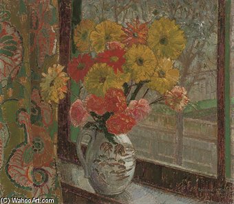 WikiOO.org - Güzel Sanatlar Ansiklopedisi - Resim, Resimler Leon De Smet - Vase De Fleurs