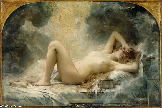 WikiOO.org - Encyclopedia of Fine Arts - Maleri, Artwork Leon Francois Comerre - Golden Rain
